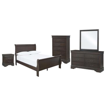 Signature Design by Ashley Leewarden 5 Piece Full Bedroom Set in Dark Brown, , large