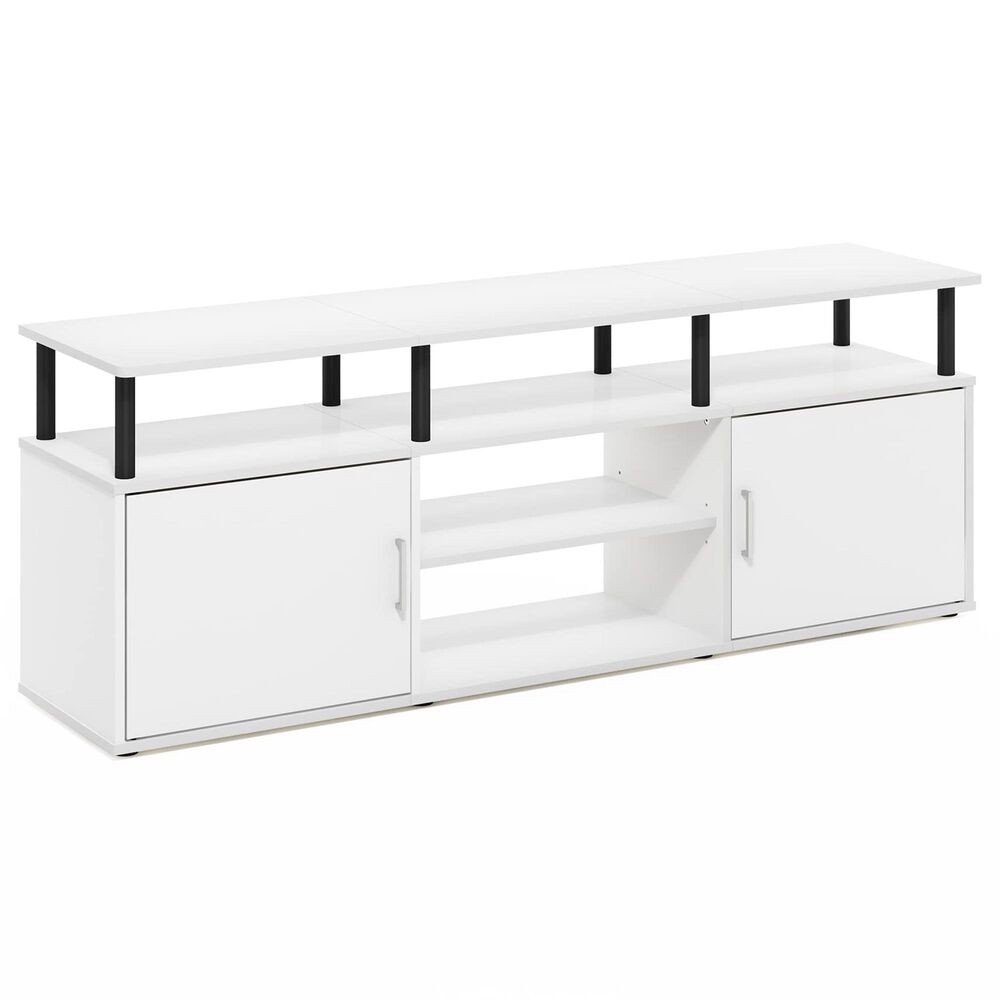HOMLUX 63" TV Stand with 2-Door for TV up to 70" in White and Black, , large