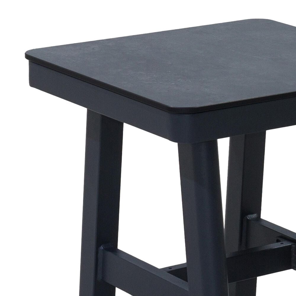 GatherCraft Cyrus Patio Rectangular End Table in Black, , large