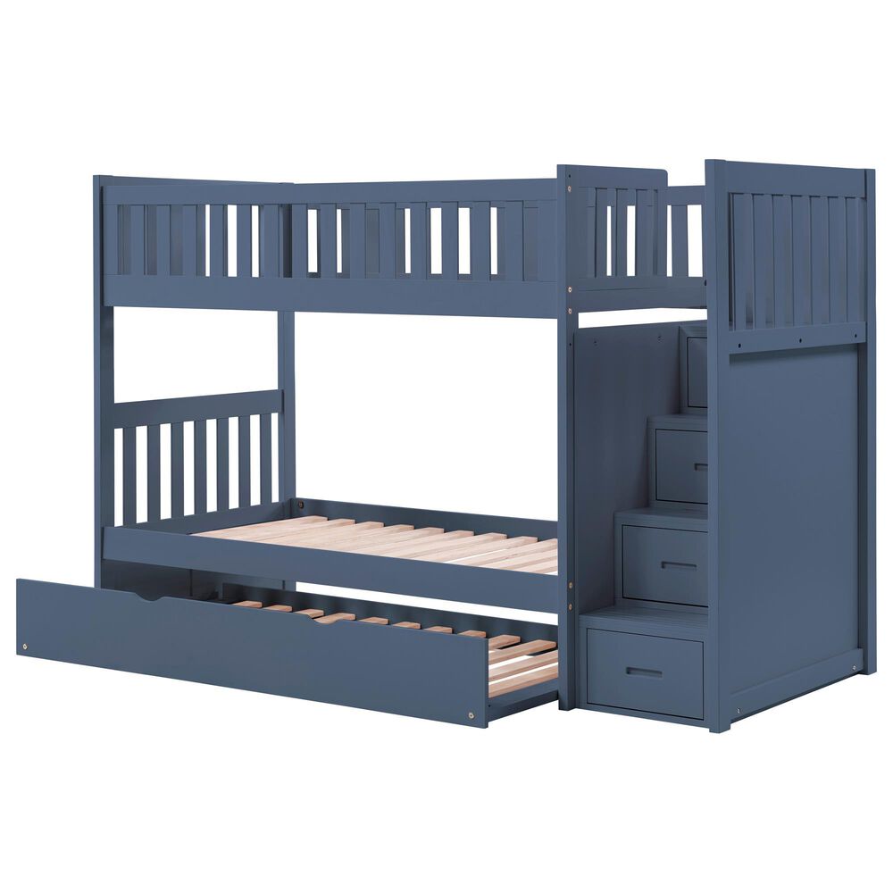 Homelegance Twin/Twin Step Bunk W/ Trundle, , large