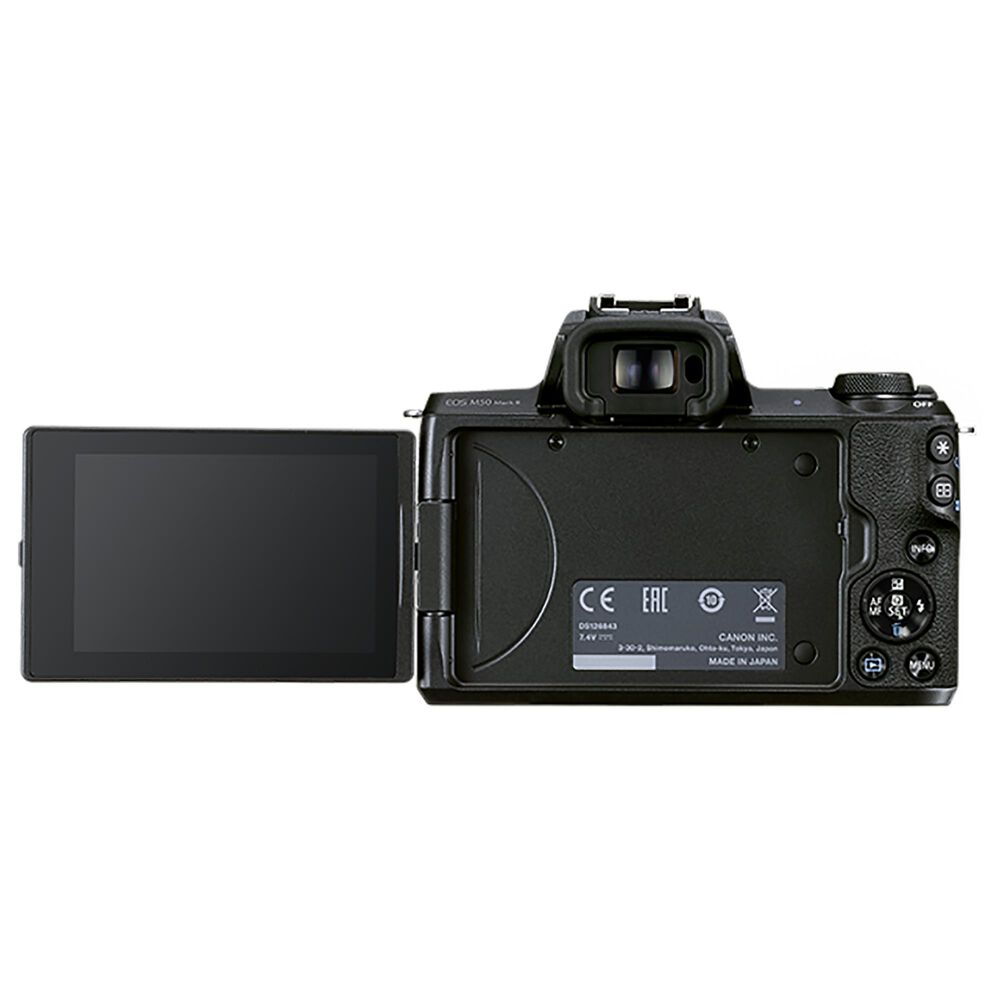 Canon EOS M50 Mark II Mirrorless Camera with EF-M 15-45mm f/3.5-6.3 IS STM Content Creator Kit in Black, , large