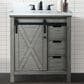 Lexora Home Marsyas 30" Single Bathroom Vanity in Ash Grey with White Quartz Top and Rectangular Sink, , large
