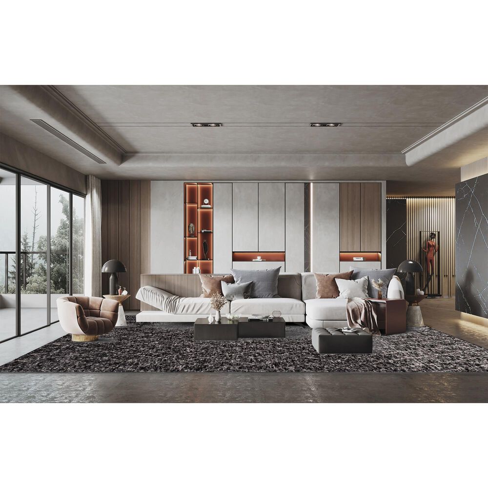 Radici USA Magica 8&#39; x 10&#39; Dark Grey and Silver Area Rug, , large