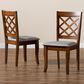 Baxton Studio Verner Side Chair with Grey Cushion in Walnut Brown (Set of 2), , large