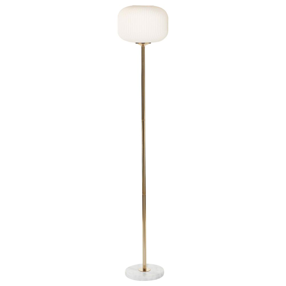 CosmoLiving by Cosmopolitan 64" Floor Lamp in Matte Gold and White, , large