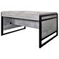 Wycliff Bay Mason 3-Drawer Writing Desk in Concrete and Dark Bronze, , large
