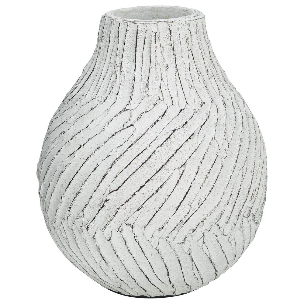 Ashley Shelvie 10.13" Vase in Distressed White, , large