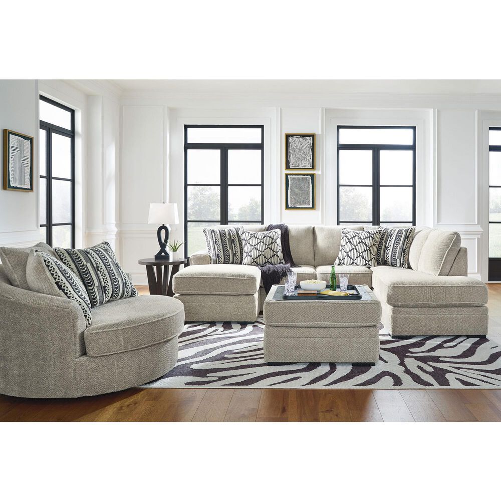Ashley Calnita Oversized Swivel Accent Chair in Sisal, , large