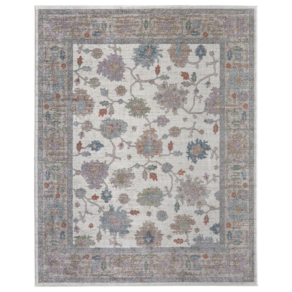 Feizy Dartmouth Ivory and Multicolor 6"4" x 9"2" Area Rug, , large