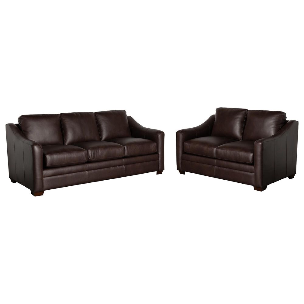 Craftmaster Furniture Corp L9 Stationary Sofa and Loveseat Set in Rich Marsala Brown, , large