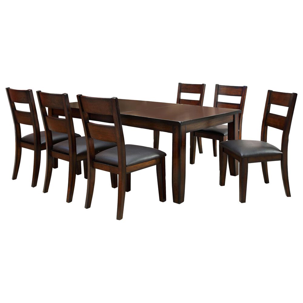 Furniture of America Peterson 7-Piece Counter Height Dining Set in Dark Cherry, , large