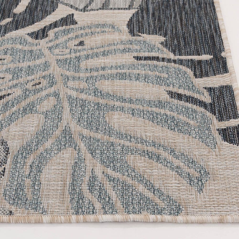 Central Oriental Melbourne Daylan 7&#39;10&quot; x 9&#39;10&quot; Vanilla and Lagoon Area Rug, , large