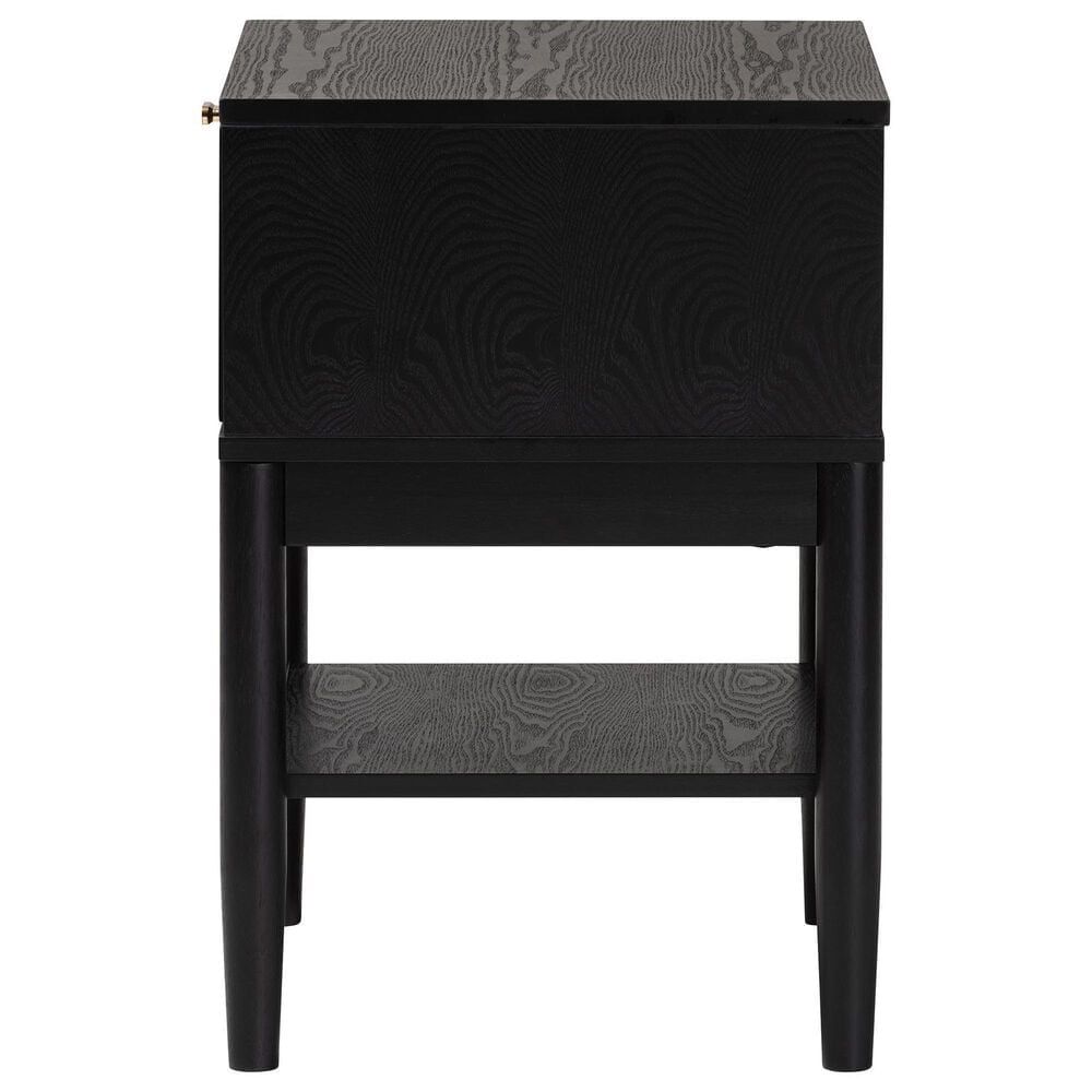 Baxton Studio Shirin 1-Drawer Nightstand in Black, , large