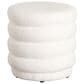 Linden Boulevard White Sherpa Round Pouf, , large