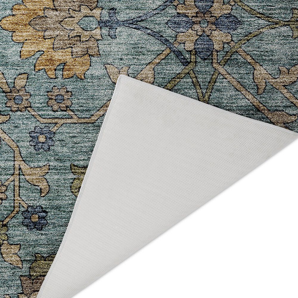 Dalyn Rug Company Silk Road Denim, Sky, Gray, Gold, Ivory and Fern 2&#39;3&quot; x 7&#39;6&quot; Runner, , large