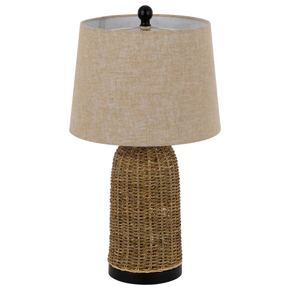Cal Lighting Indio Wicker Basket Table Lamp in Brown and Black, , large