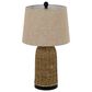 Cal Lighting Indio Wicker Basket Table Lamp in Brown and Black, , large