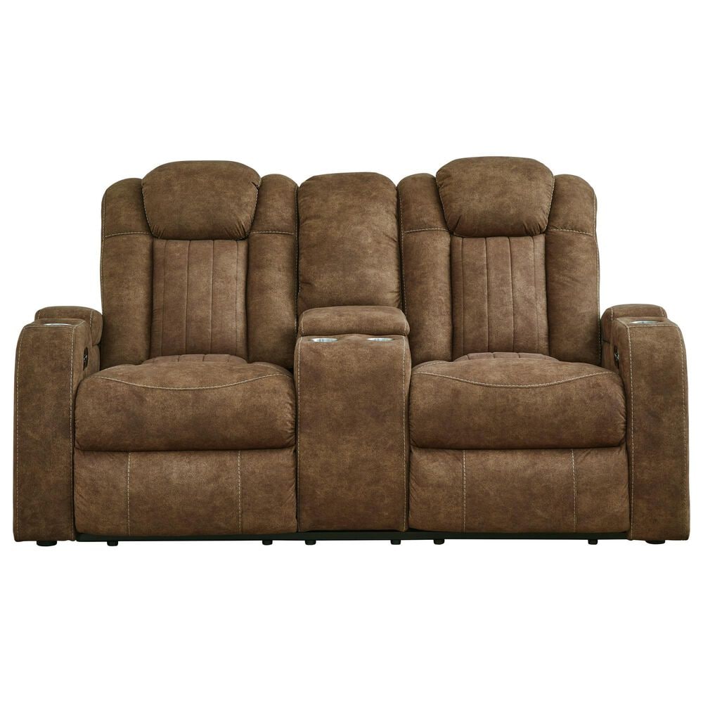 Ashley Wolfridge Power Reclining Loveseat in Brindle, , large