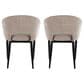 LumiSource Renee Arm Chair with Light Brown Fabric Cushion in Black (Set of 2), , large