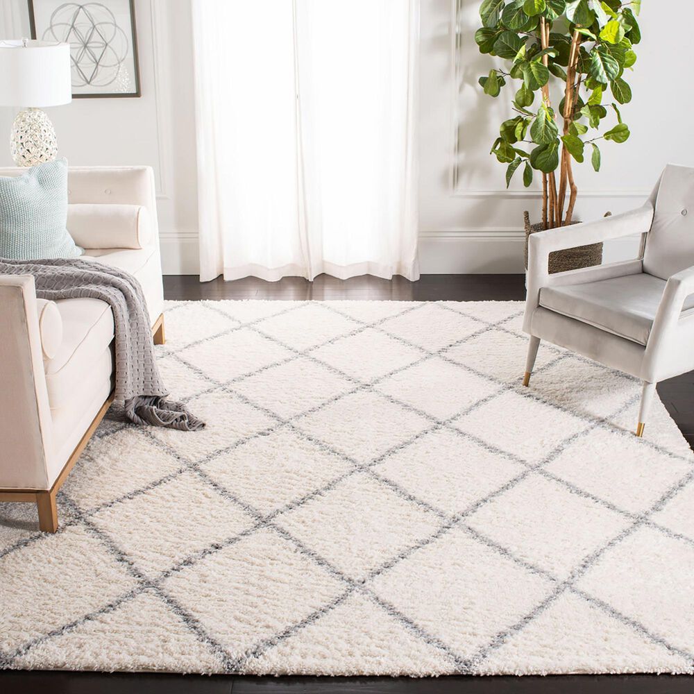 Safavieh Parma Shag PMA515A 8&#39; x 10&#39; Cream and Grey Area Rug, , large