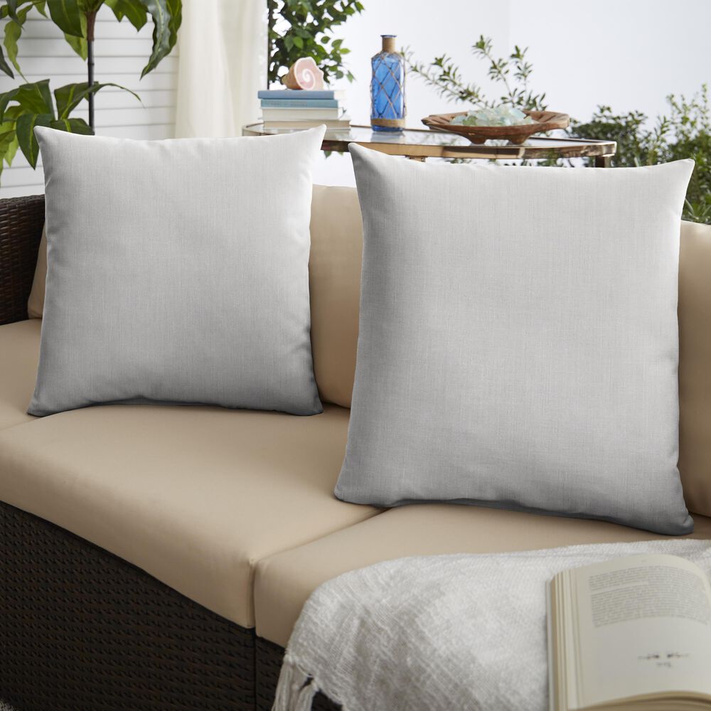Sorra Home Sunbrella 18" Pillow in Cast Pumice (Set of 2), , large
