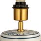 Teak Interiors Dapper Home Hand-Painted Ceramic Table Lamp with Linen Shade, Inline Switch in Blue and White, , large