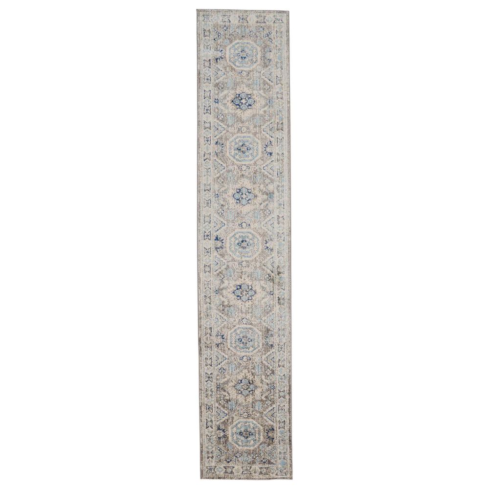 Feizy Rugs Bellini 2" x 8" Blue and Multicolor Area Rug, , large