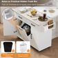 HOMLUX 44" Kitchen Island with Trash Can Storage Cabinet in White, , large