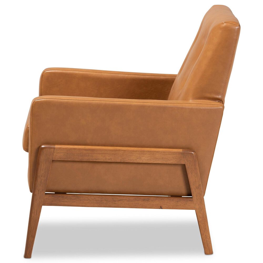 Baxton Studio Perris Lounge Chair in Tan, , large