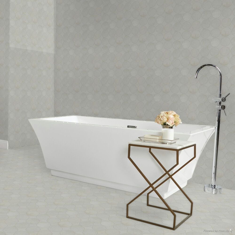 Dal-Tile Rekindle White 13.5&quot; x 13.5&quot; Canvas Dot Porcelain Mosaic Sheet, , large