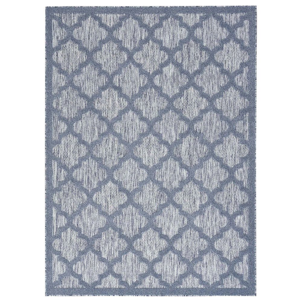 Nourison Easy Care 7" x 10" Denim Blue Indoor/Outdoor Area Rug, , large