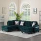 HOMLUX 94.49" L-Shaped Modular Sectional Sofa with Storage Ottoman and Cup Holders in Green, , large
