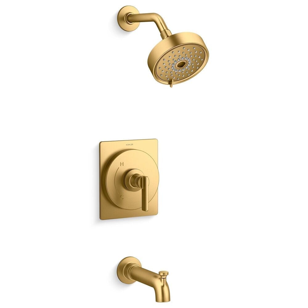 Kohler Castia Rite-Temp Bath and Shower Faucet Trim Kit with 2.5 gpm in Vibrant Brushed Moderne Brass, , large
