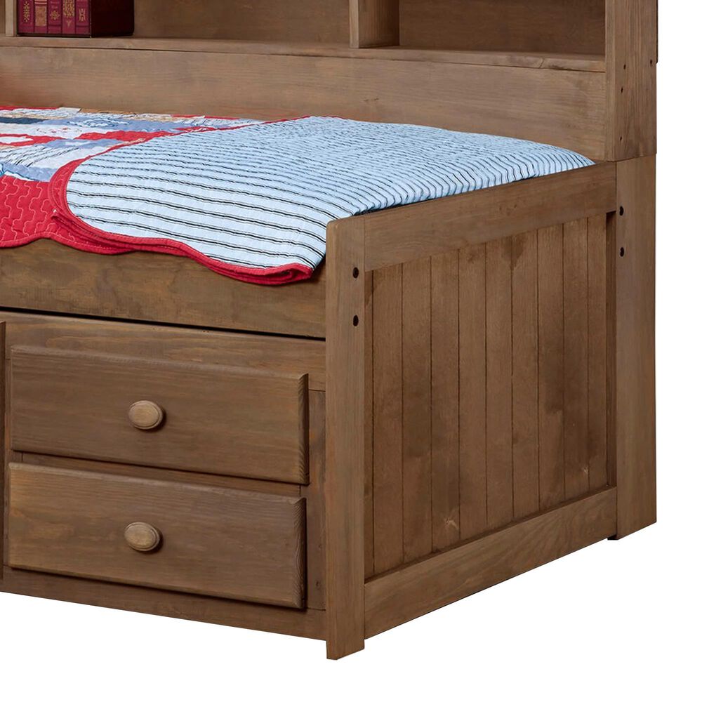 Rusticvale Twin Day Bed with Trundle and Door in Chestnut, , large