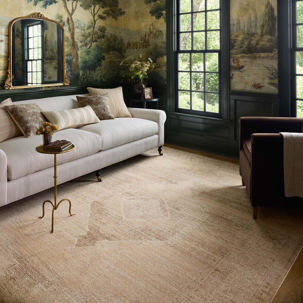 Chris Loves Julia x Loloi Palma Wheat and Taupe 5'3" x 7'6" Area Rug, , large