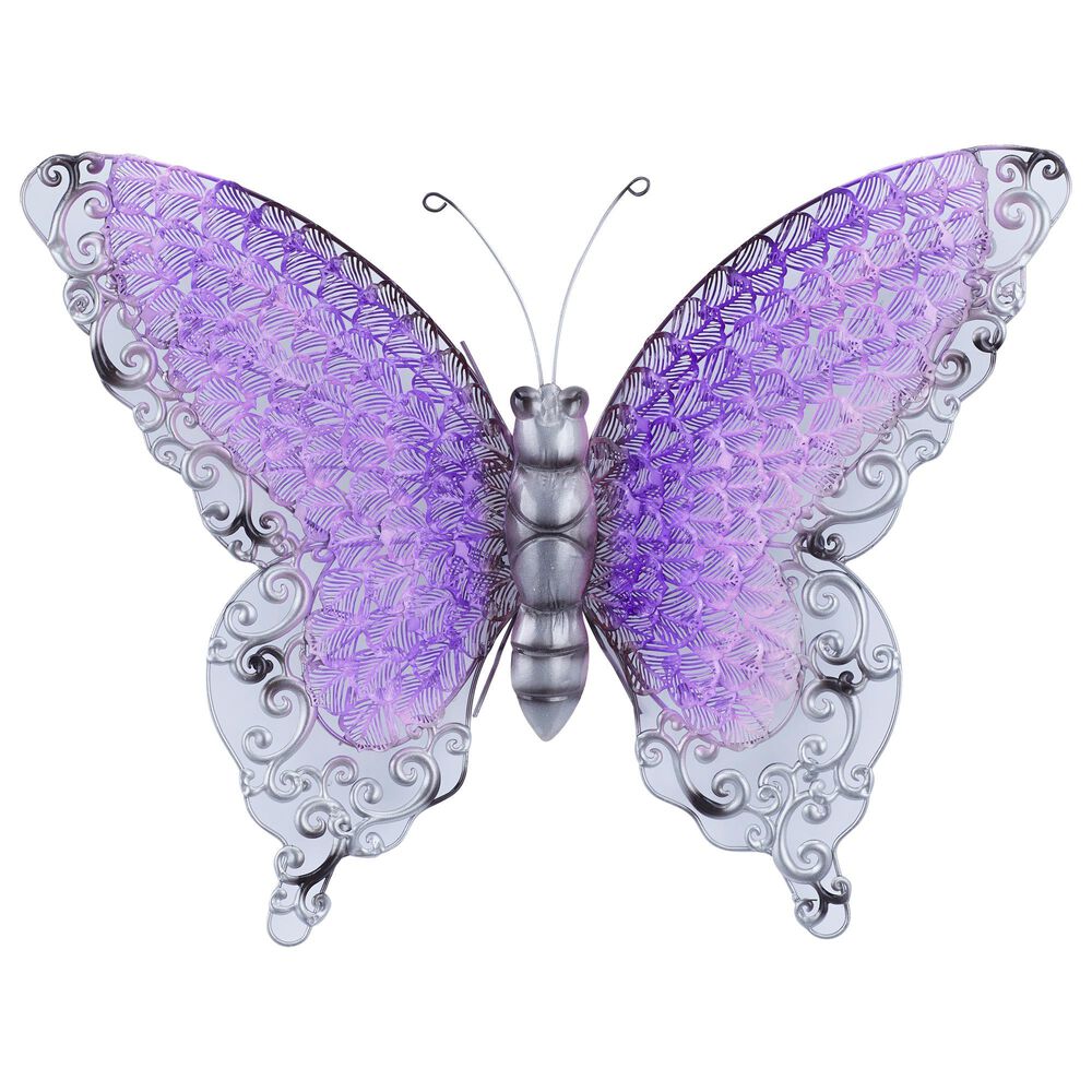 Maple and Jade 16.15" x 20.75" Eclectic Wall Decor in Silver, Black and Purple, , large