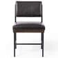 Four Hands Benton Dining Side Chair in Black Top Grain Leather and Burnt Oak, , large