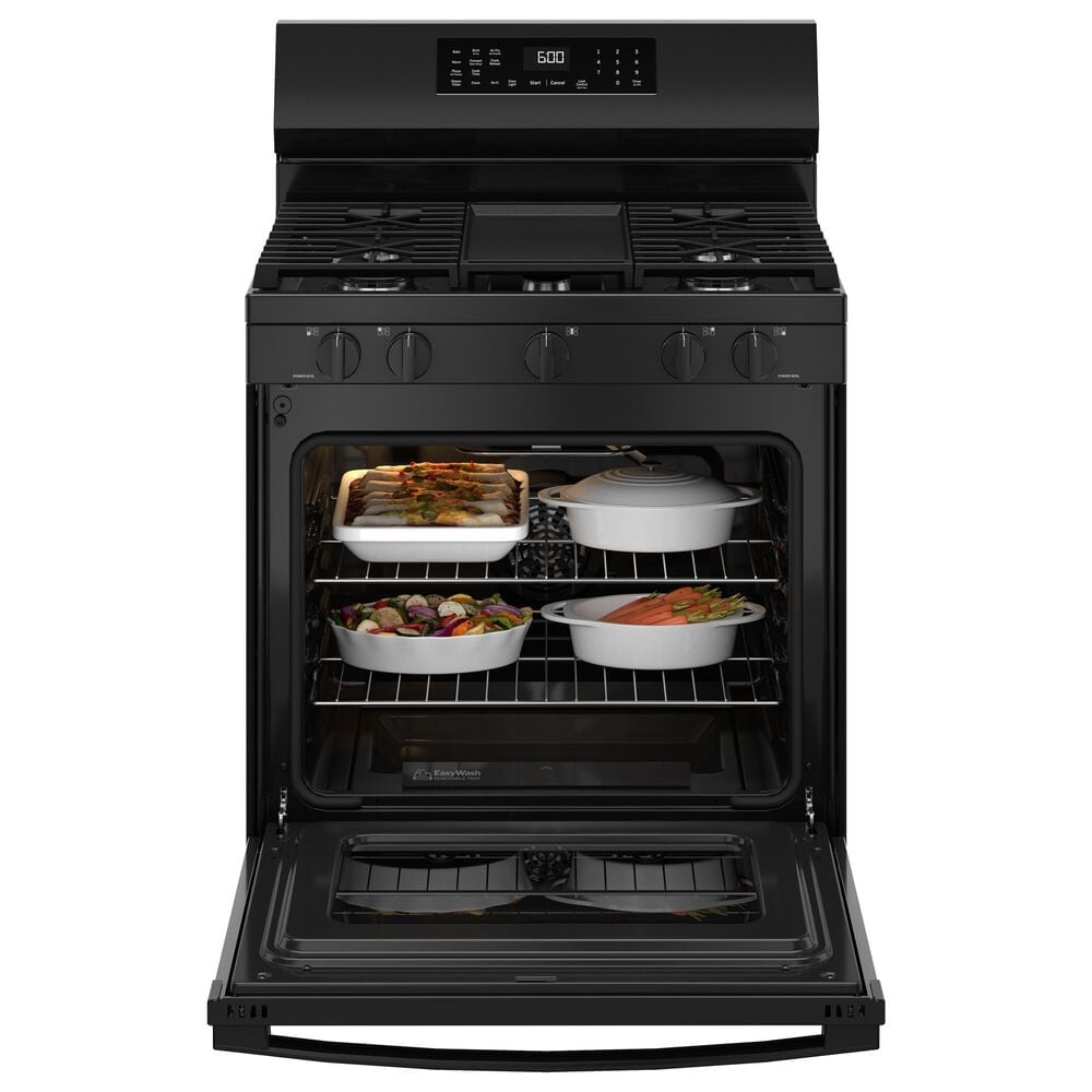 GE Appliances 30&quot; Freestanding Gas Convection Range in Black, , large
