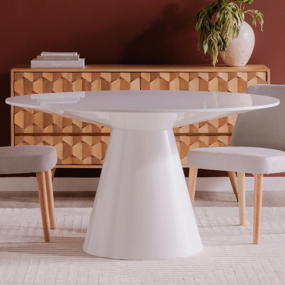 Moe&#39;s Home Collection Otago 54&quot; Round Dining Table in White - Table Only, , large
