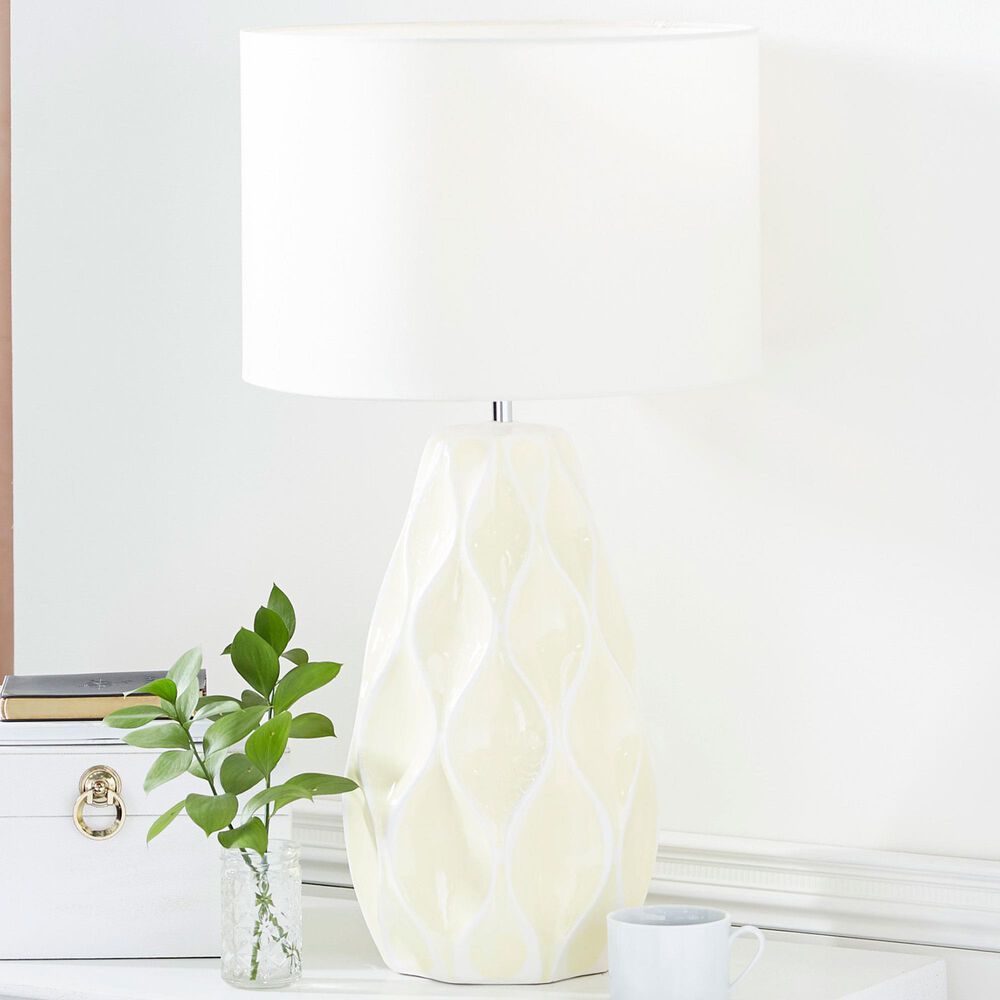 Maple and Jade 27" x 15" Table Lamp in White, , large