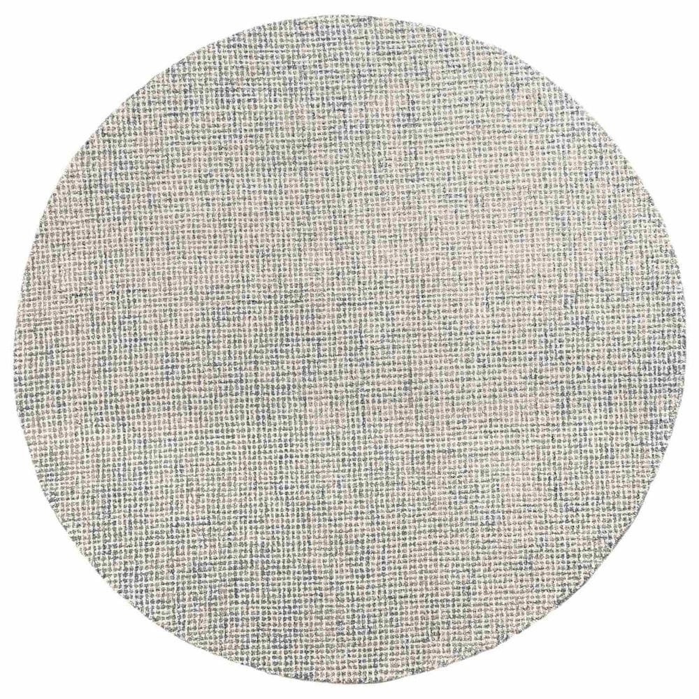 L&R Resources Criss Cross Ivory and Stone Blue 6" Round Area Rug, , large