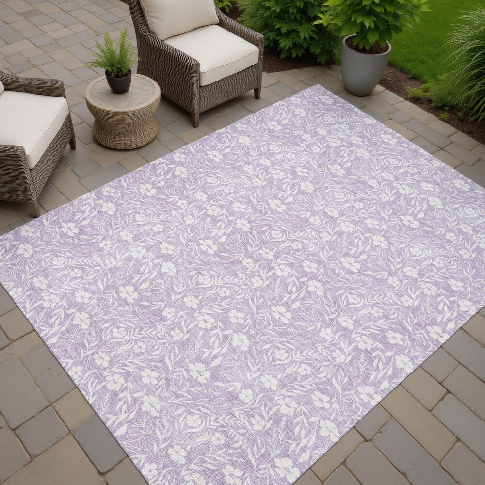 Dalyn Rug Company Soft Essentials Floral Lavender 9' x 12' Indoor/Outdoor Area Rug, , large