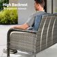 HOMLUX 4-Piece Patio Conversation Set with Grey Wicker in Denim Blue, , large