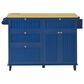 HOMLUX Farmhouse Kitchen Island with Drop Leaf and 2 Stools in Blue, Natural, Black and Rustic Brown, , large
