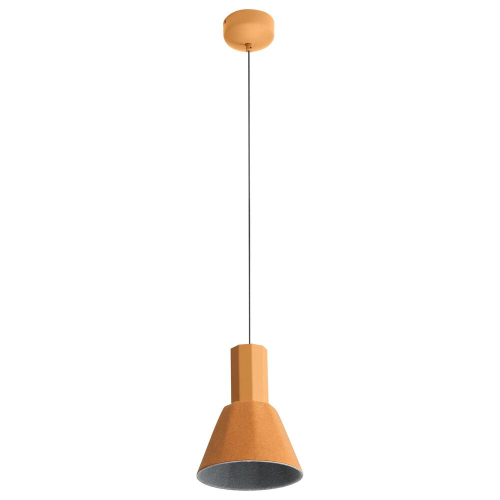 Golden Lighting Faroe 8" 1-Light LED Pendant in Earth Yellow and Grey, , large