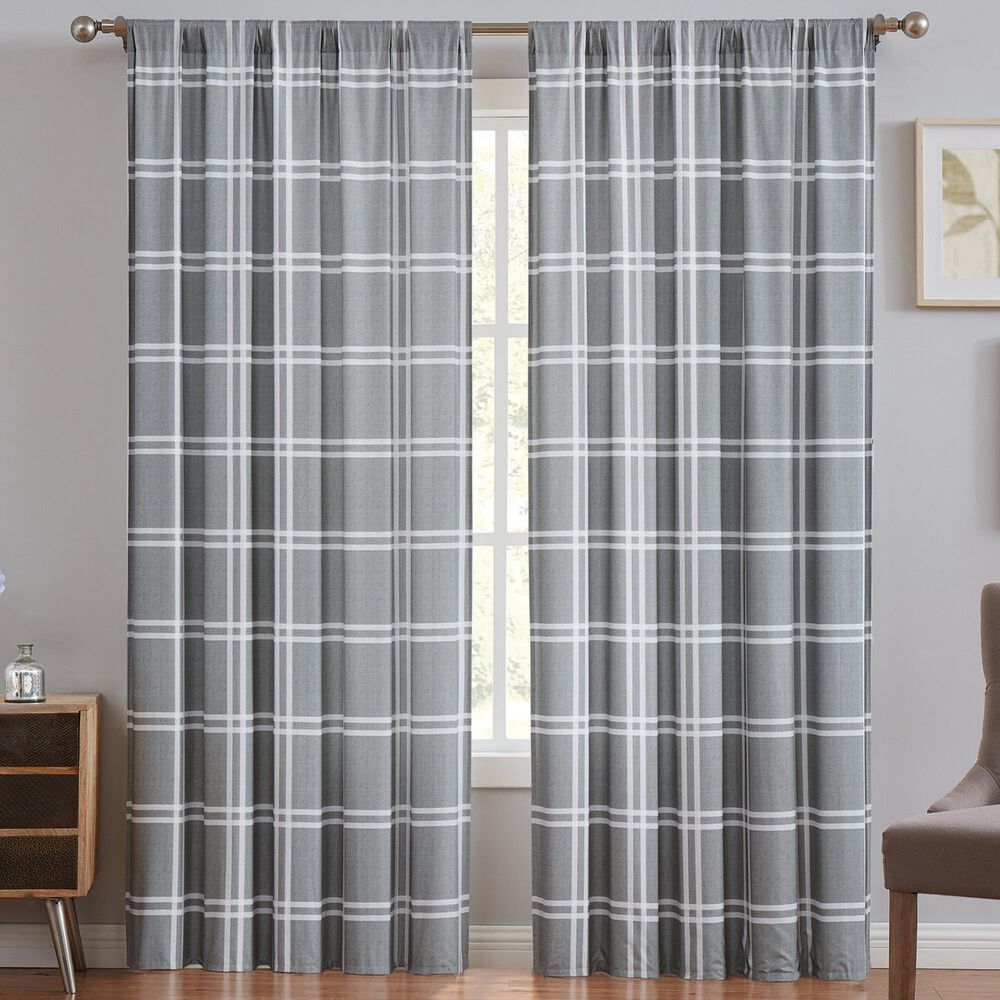 Pem America Truly Soft Leon 2-Piece Window Panel Pair in Grey, , large