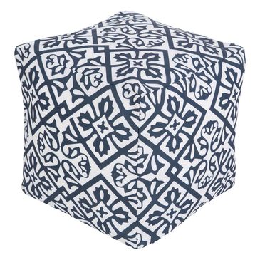 Surya Cube Pouf in Navy and Ivory, , large