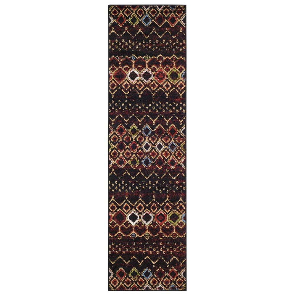 Safavieh Amsterdam AMS108P-28 2&#39;3&quot; x 8&#39; Black/Multi Runner, , large