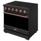 Thor Kitchen Gordon Ramsay 6 Cu. Ft. Professional Freestanding Electric Range with Rose Gold Handle Kit in Black, , large