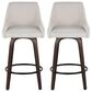 LumiSource Hannah Swivel Counter Stool with Cream Fabric Upholstery in Walnut and Black (Set of 2), , large